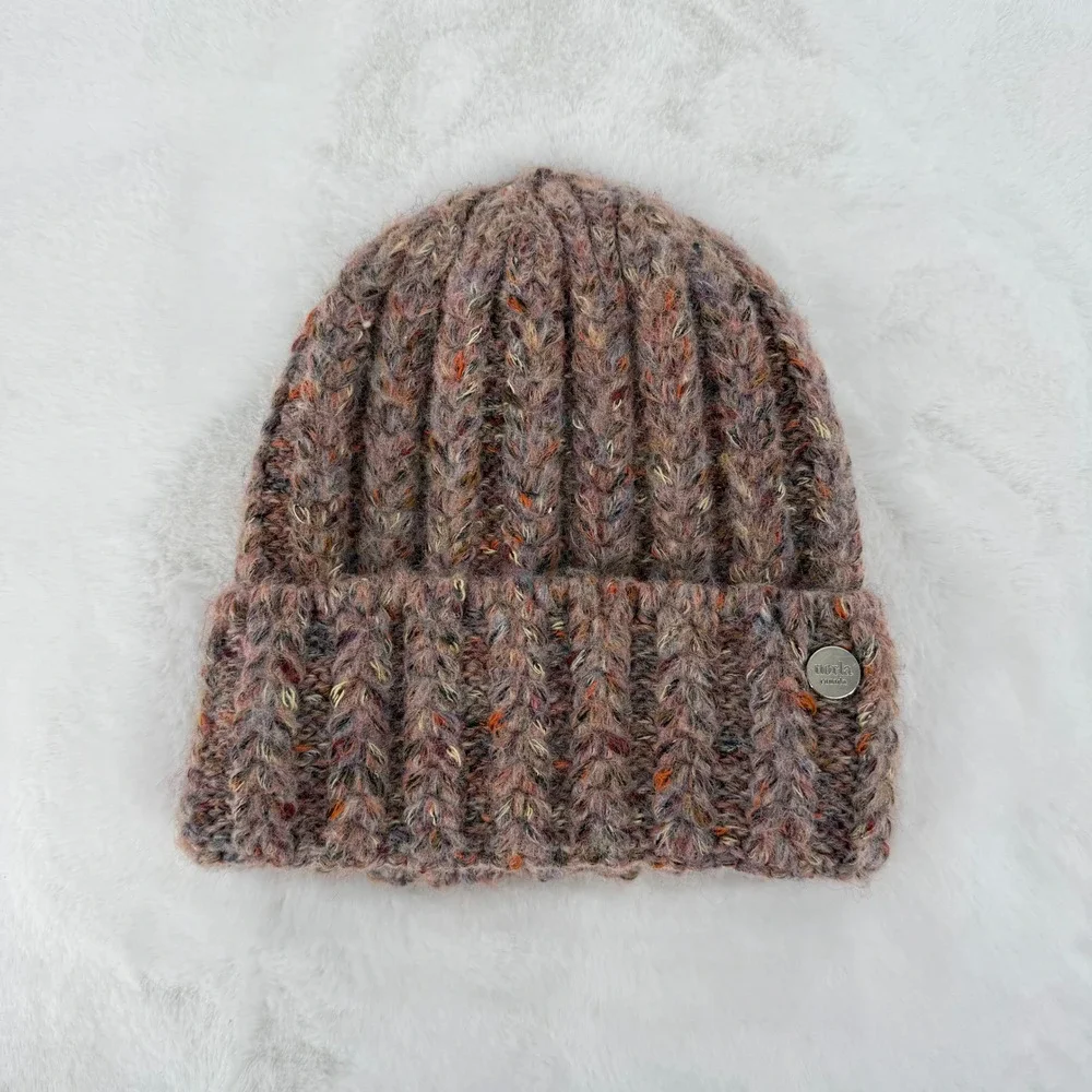 Norla Canada Beanie Hat Womens OS Multi Color Wool Blend‎ Ribbed Knit Canada
